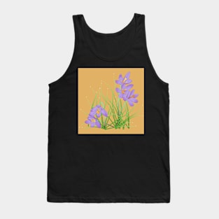 Crocus Flowers on Soft Gold Orange Tank Top